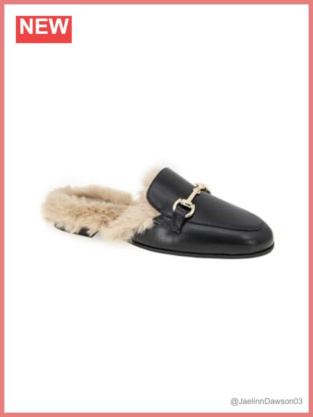 Faux Fur Mule Slip-On Flat with Bit Hardware Padded Footbed